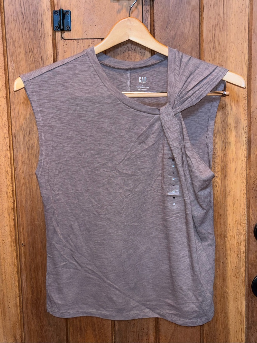GAP Sleeveless Tie-Shoulder Top in Mocha